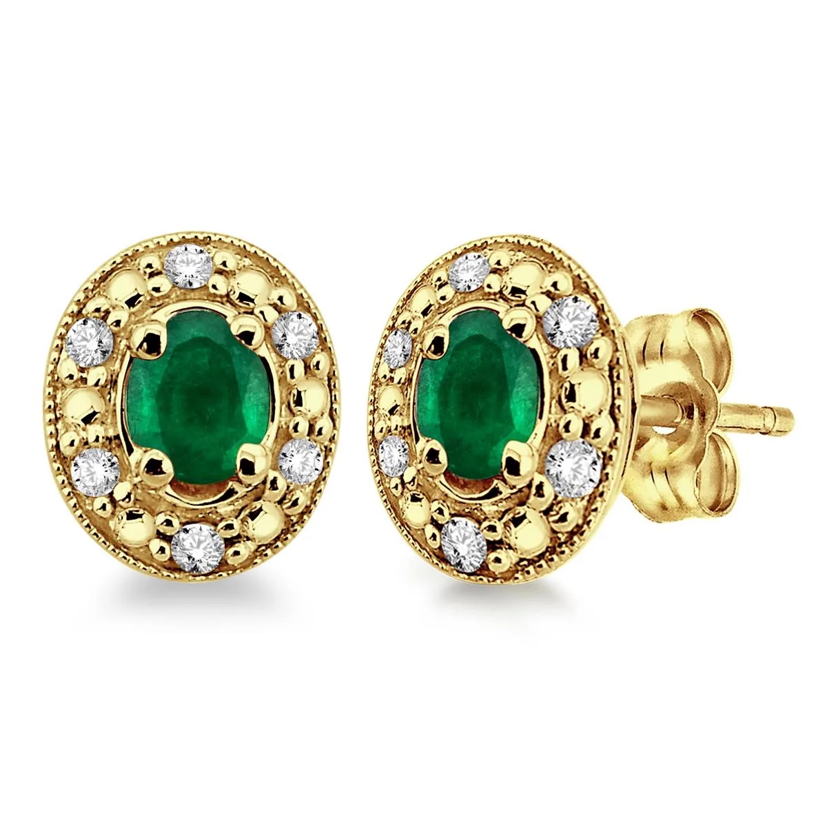 Jilco Inc Diamond & Emerald Earrings