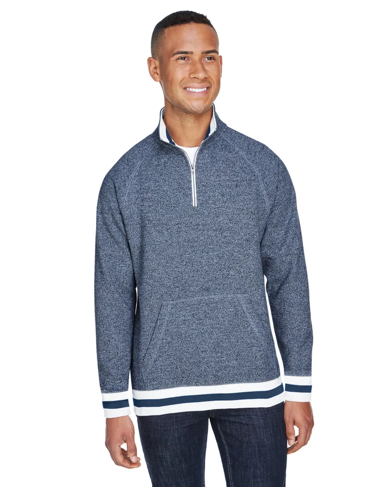 J AMERICA Adult Peppered Fleece Quarter-Zip