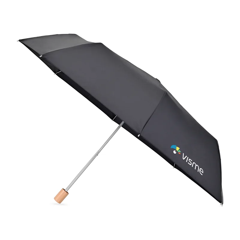 Elements 43" Recycled Manual Folding Umbrella - Black