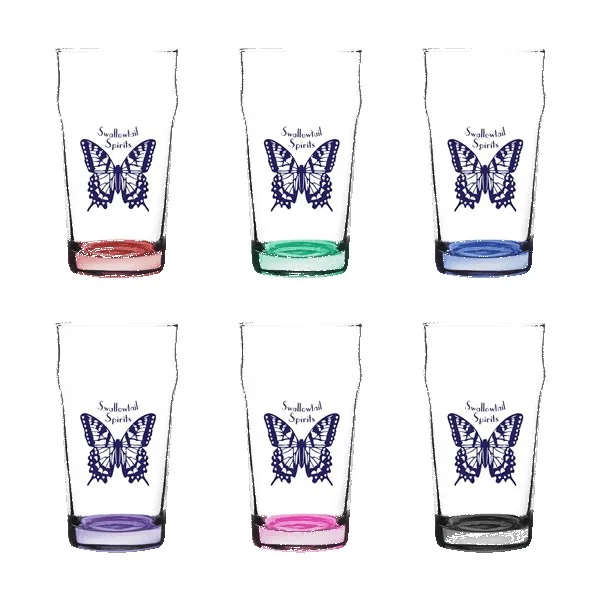 Porter 16 oz Nonic Beer Glass with Color Bottom