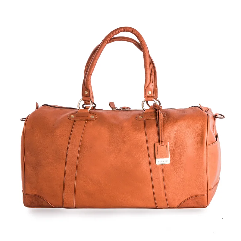 Bugatti Perreira Leather Duffle Bag-Cognac