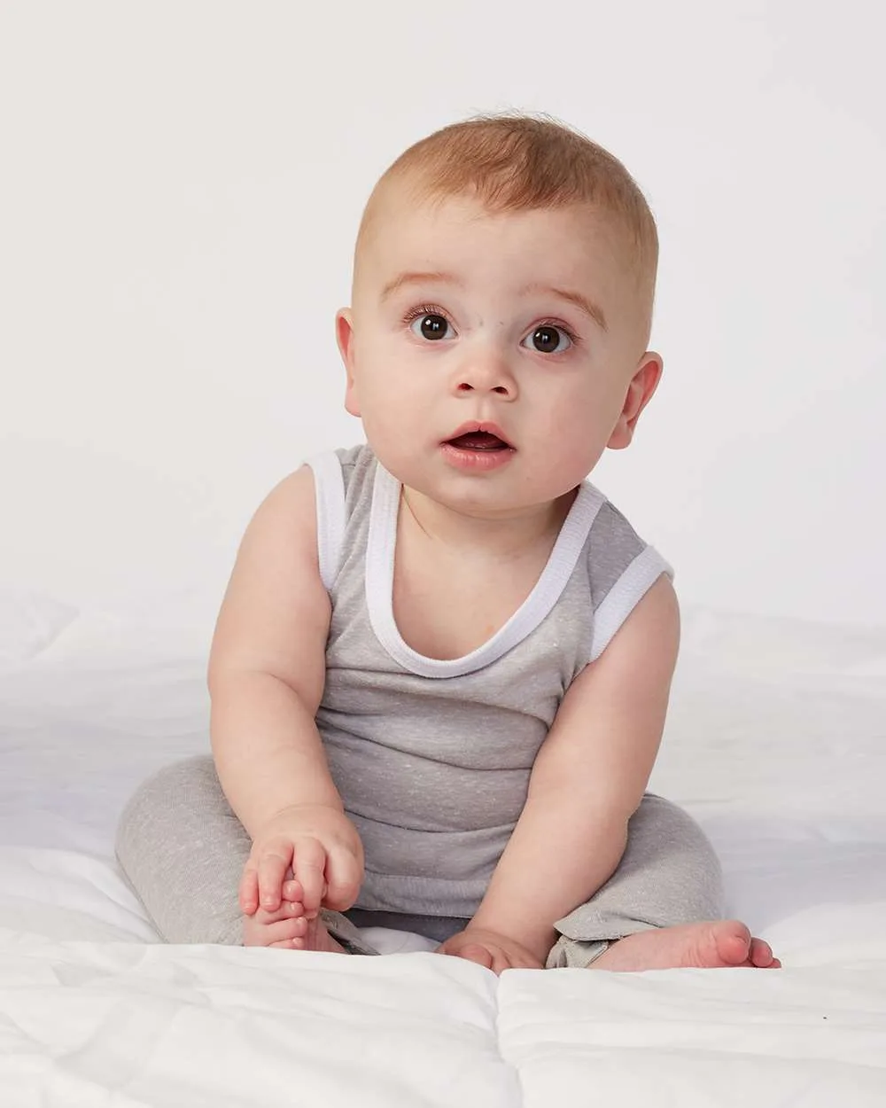 Rabbit Skins Infant Harborside Mélange Tank Romper view 4