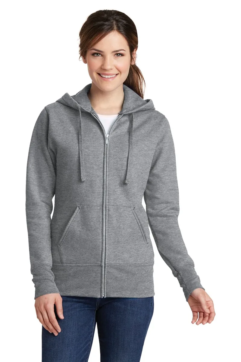 Port & Co™ Women's Core Fleece Full-Zip Hooded Sweatshirt.