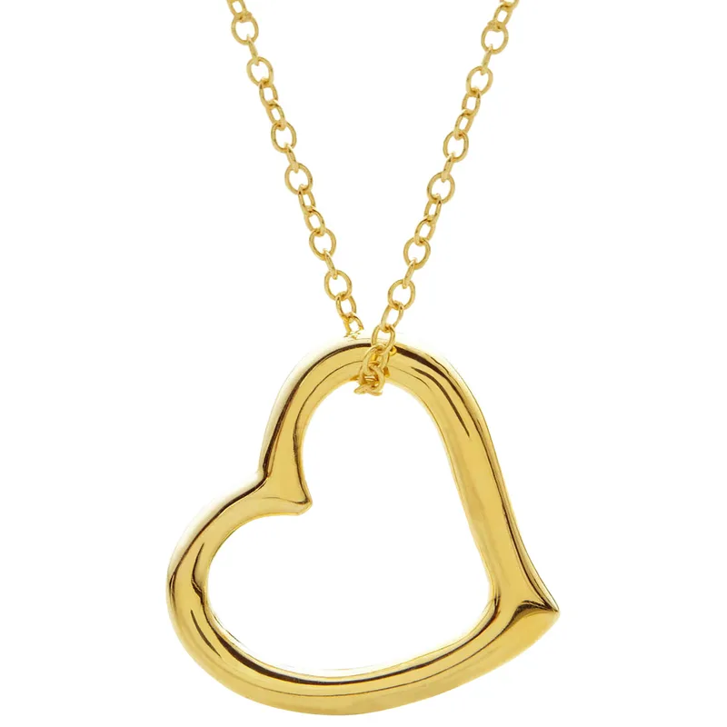 Jilco Inc Floating Heart Necklace - Yellow Gold