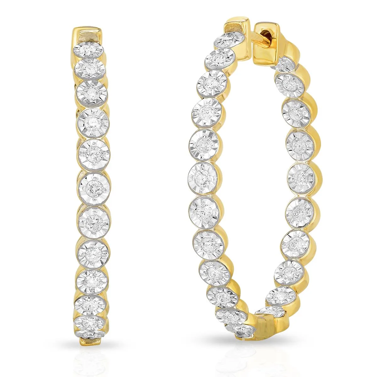 Jilco Inc Diamond Inside-Out Hoop Earrings