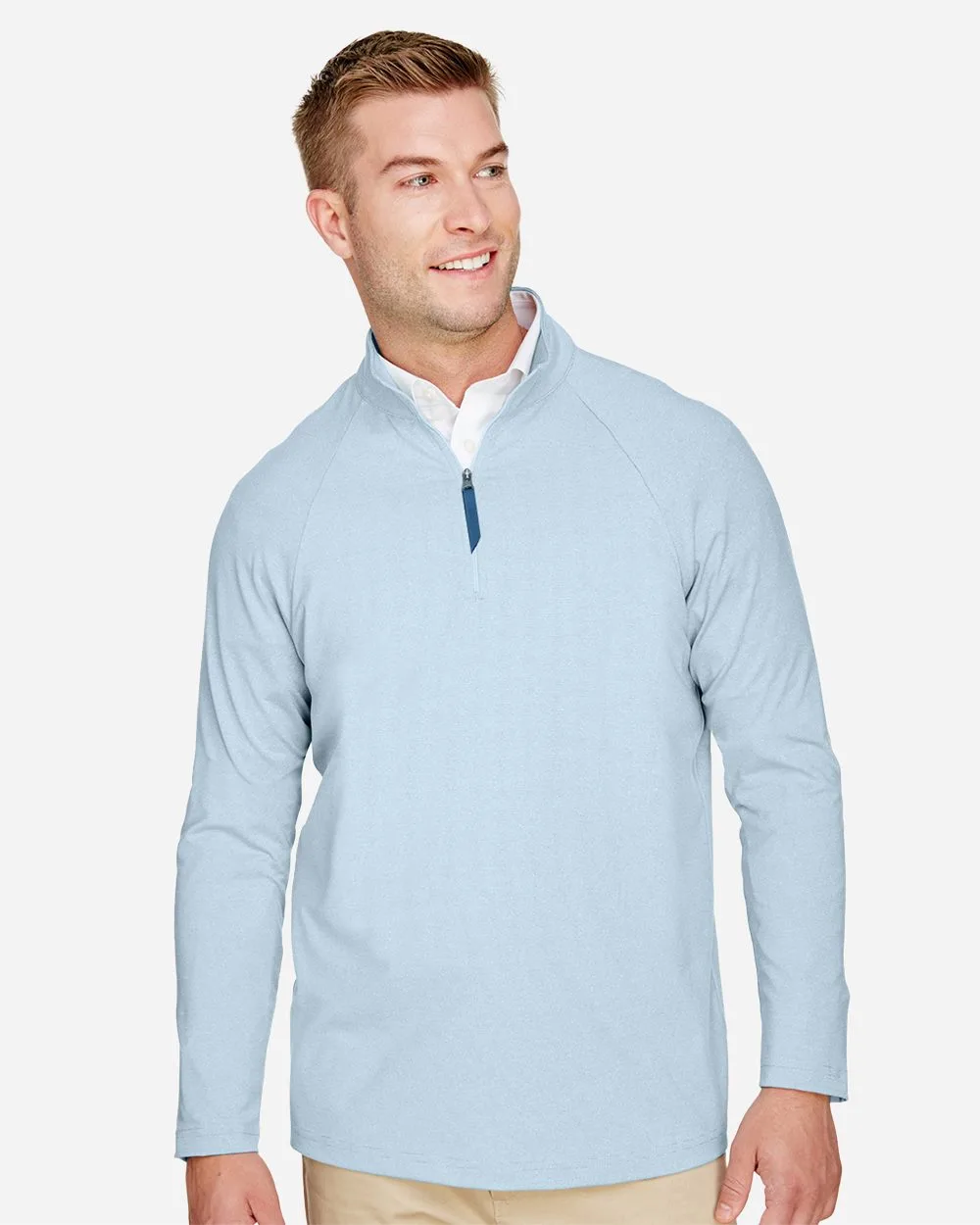 Devon and Jones® Men's CrownLux Performance® Quarter-Zip Pullover Sweater view 2