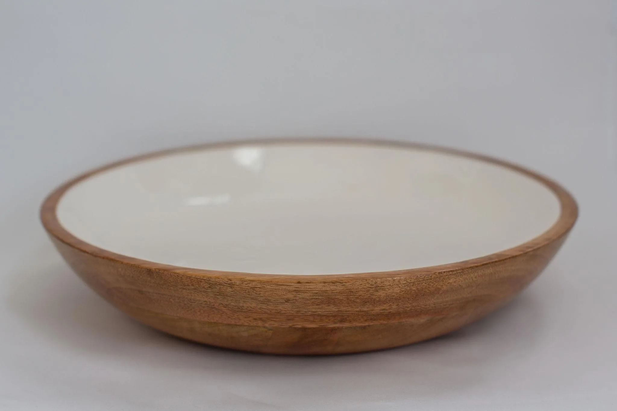 Jeanne Fitz Wood + White Collection Mango Wood Serving Bowl, Large