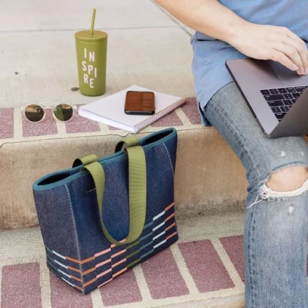 Small Denim Neoprene All Day Tote view 2