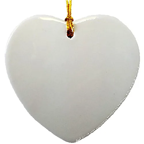 3" Ceramic Ornament - Heart view 2