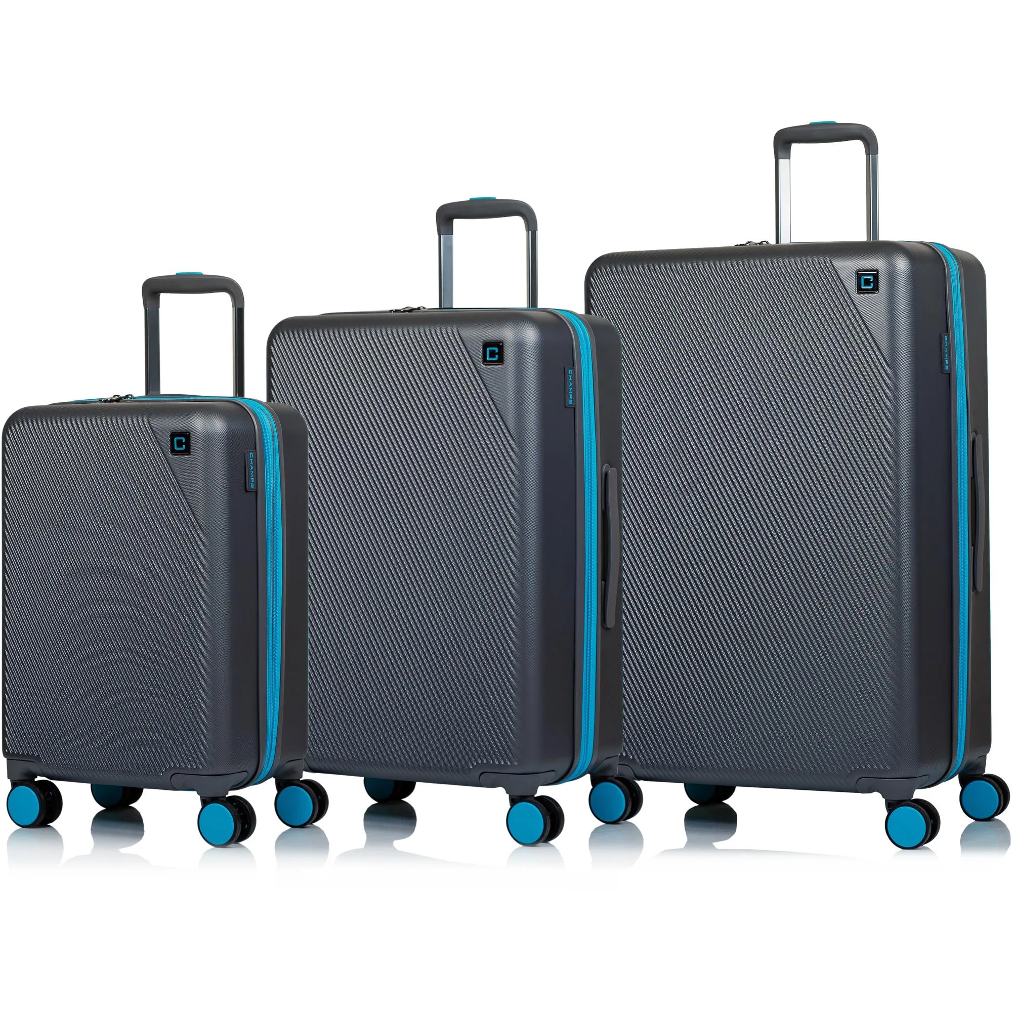 Champs Luggage Fresh Luggage 3 Piece Set Size 30" X 18" - Gray