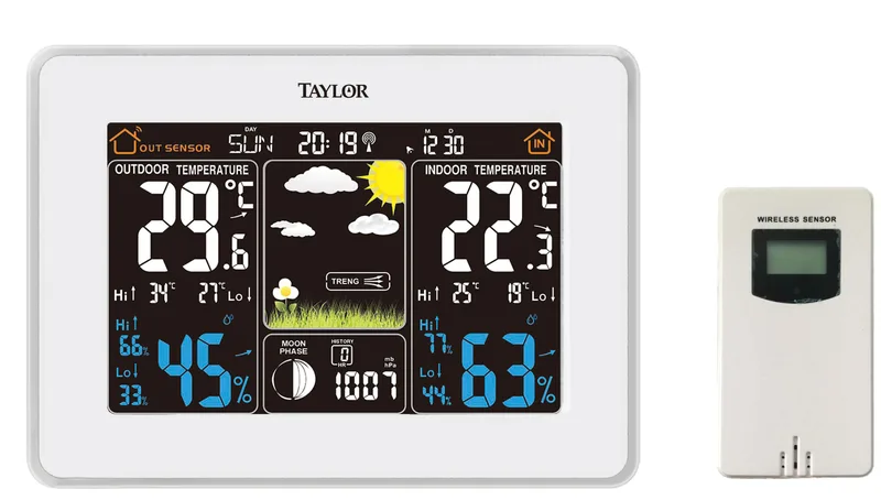 Taylor WeatherGuide Deluxe Digital Weather Forecaster w/Barometer