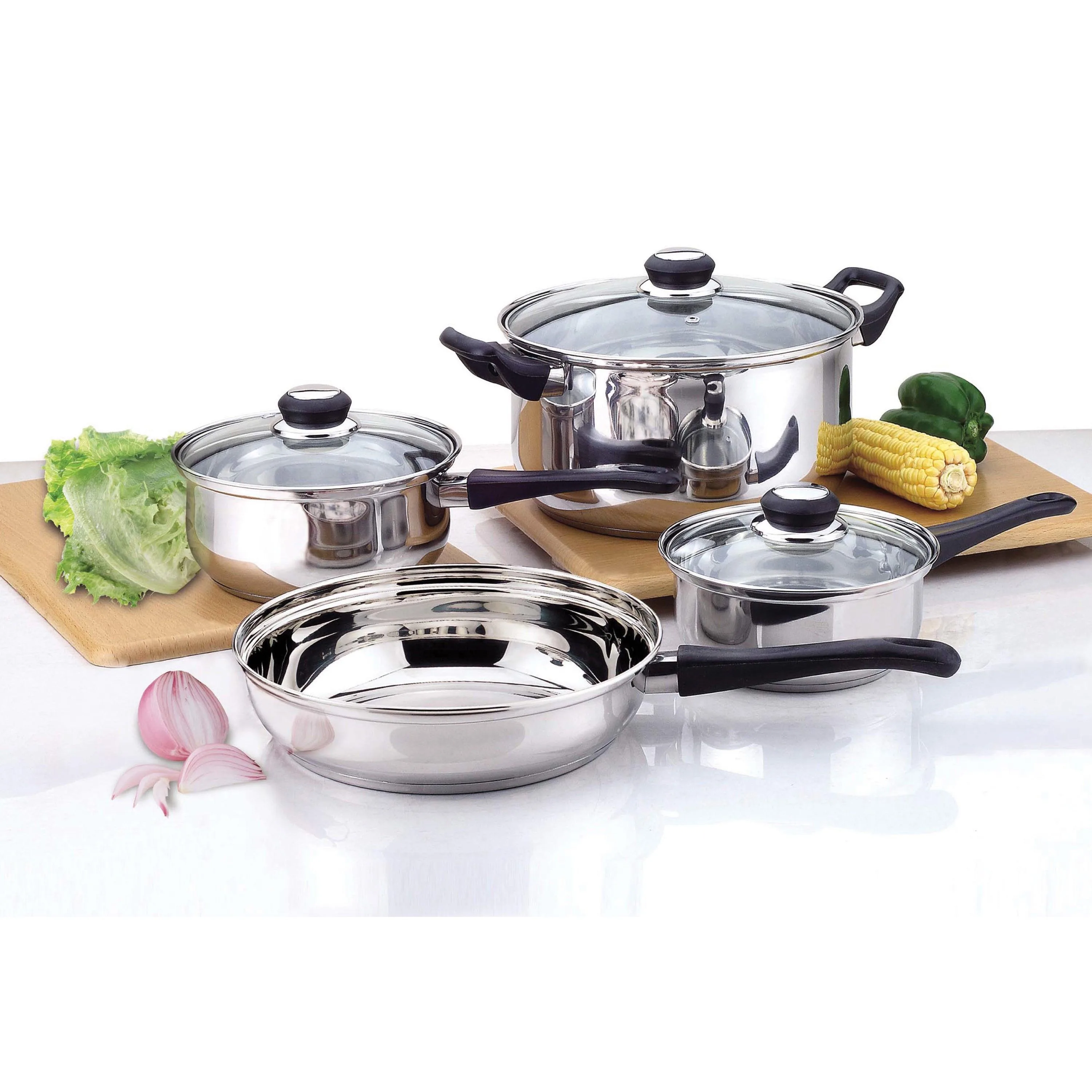 Gourmet Edge 7 Piece Stainless Steel Cookware Set