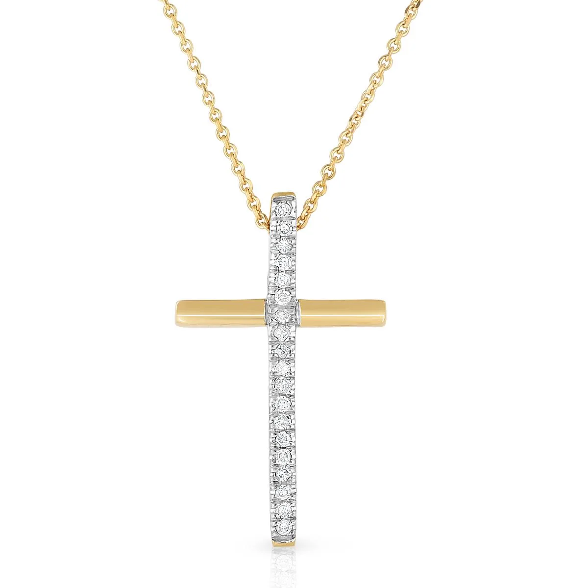 Jilco Inc Gold & Diamond Cross Necklace