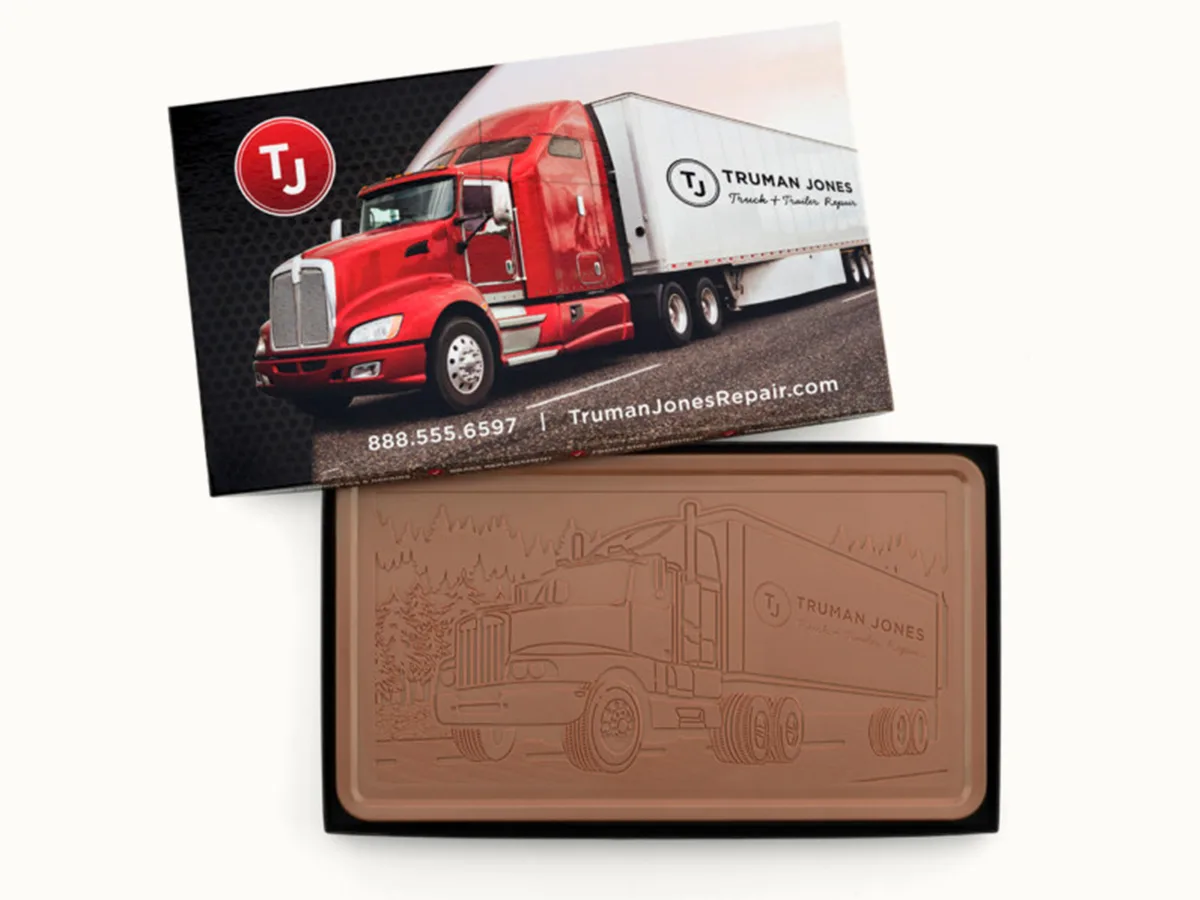 Giant 2lb. Engraved Chocolate Bar with Classic Custom Packaging view 2