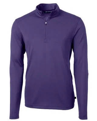 Cutter & Buck Virtue Eco Pique Recycled Quarter Zip Mens Pullover view 3