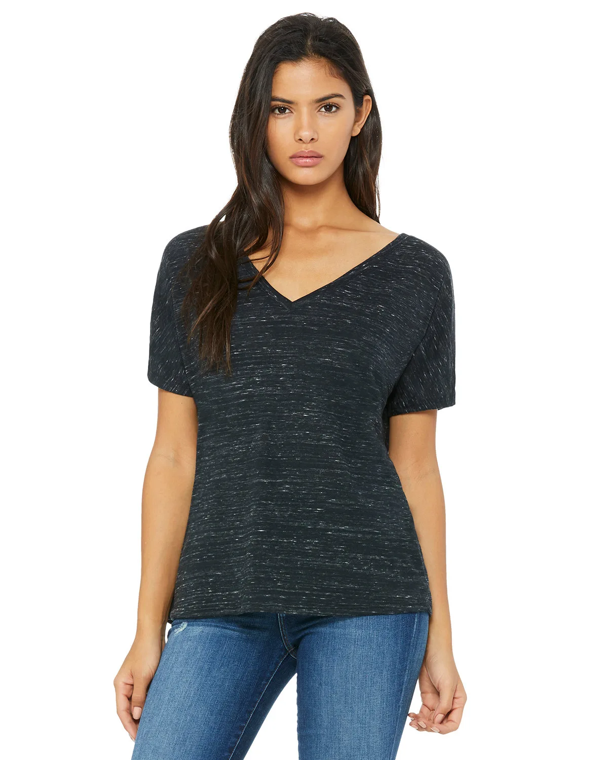 BELLA+CANVAS Ladies' Slouchy V-Neck T-Shirt view 3