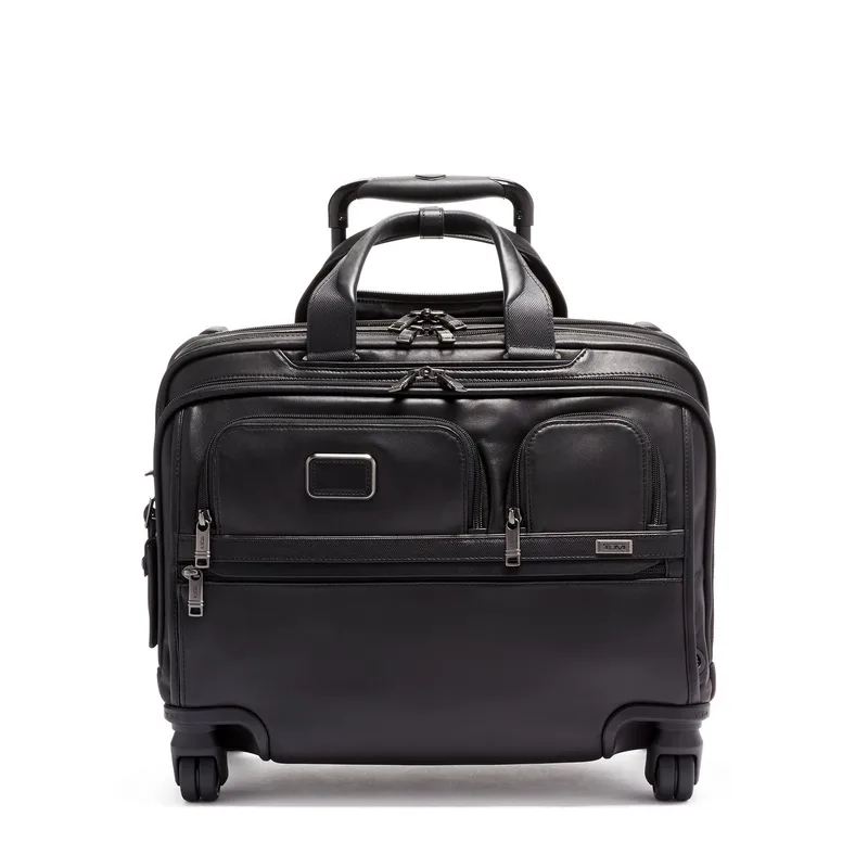 TUMI™ Alpha 3 Deluxe 4 Wheeled Laptop Case Leather Briefcase Bag