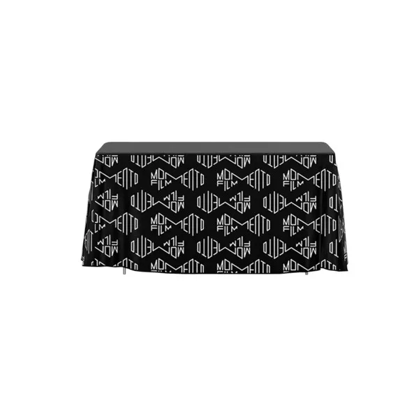 48 Hour Rush 4' Open-Back Full Color Drape Table Throw