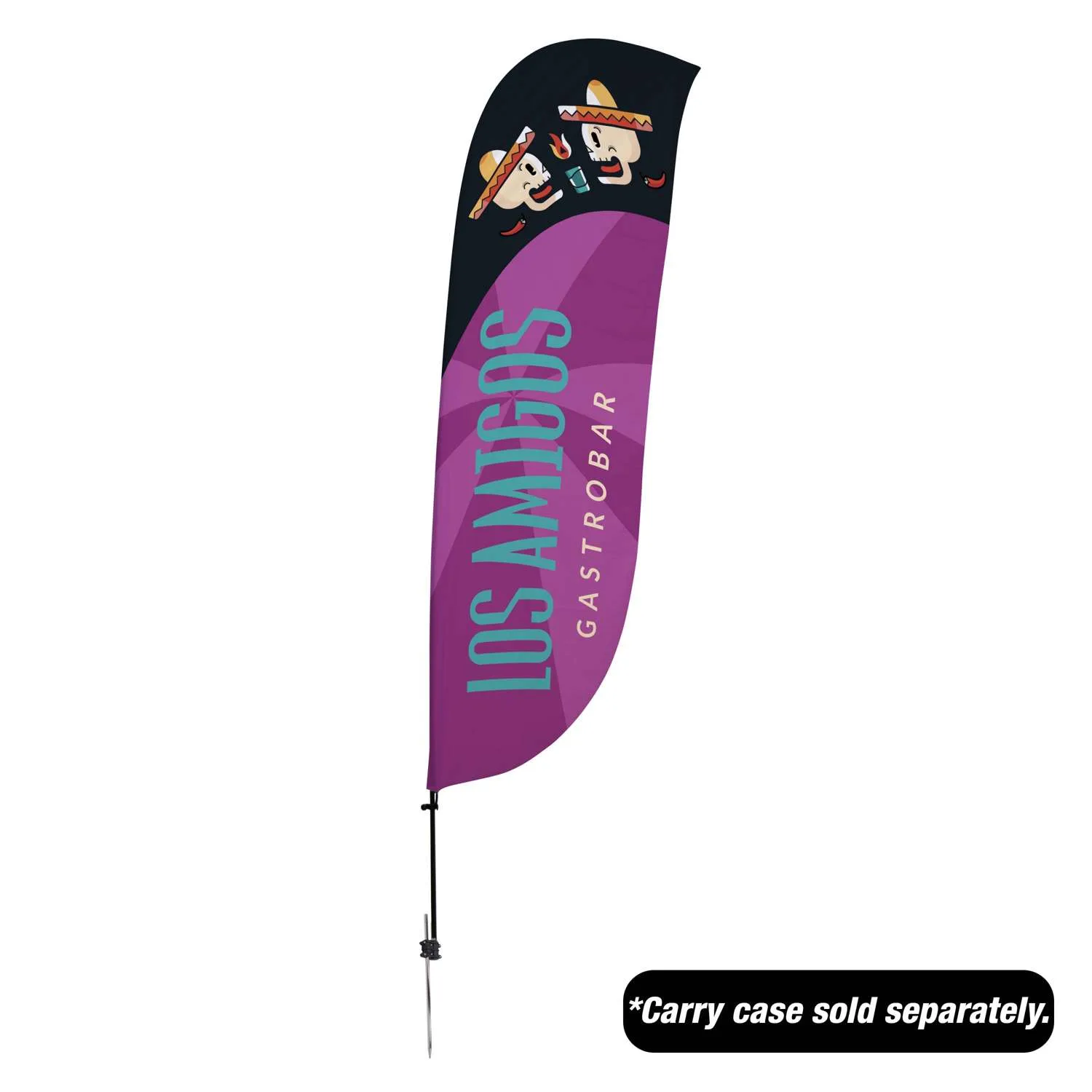 10.5' Value Feather Sail Sign Kit Single-Sided w/ Spike Base