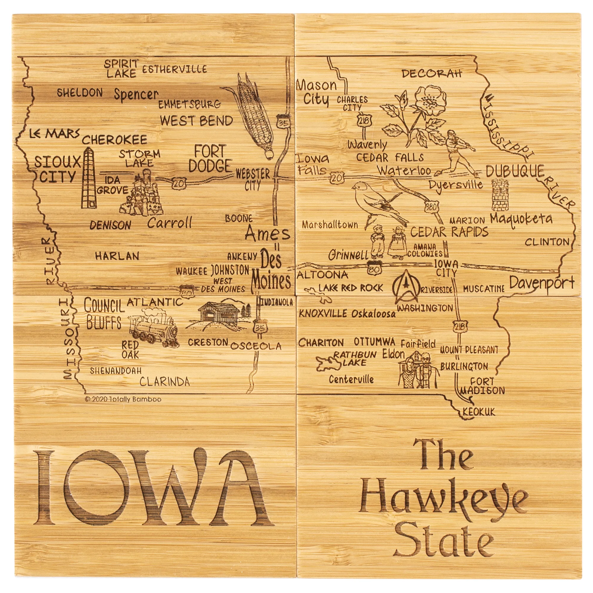Iowa Puzzle Coaster Set view 3