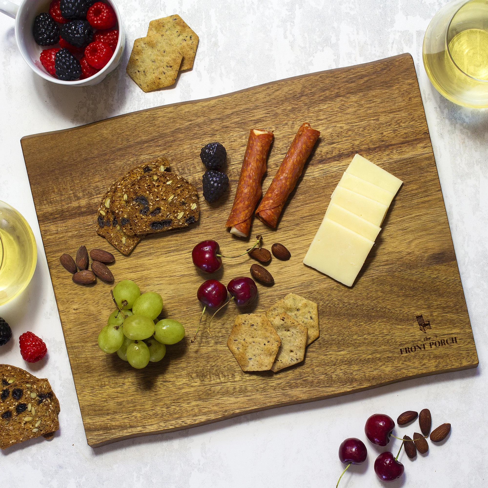 13" Acacia Cutting Board with Natural Style Edges view 4