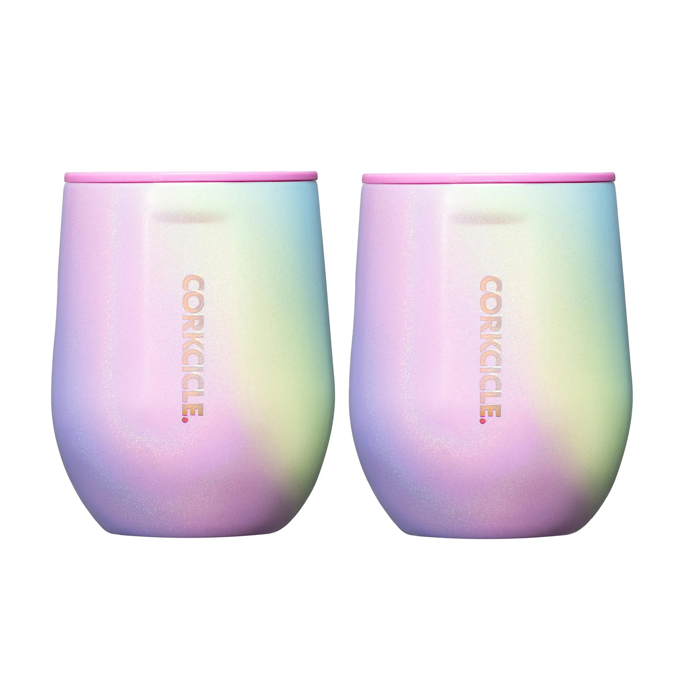 Corkcicle 12 Oz. Stemless - Rainbow Unicorn, 2 Pack