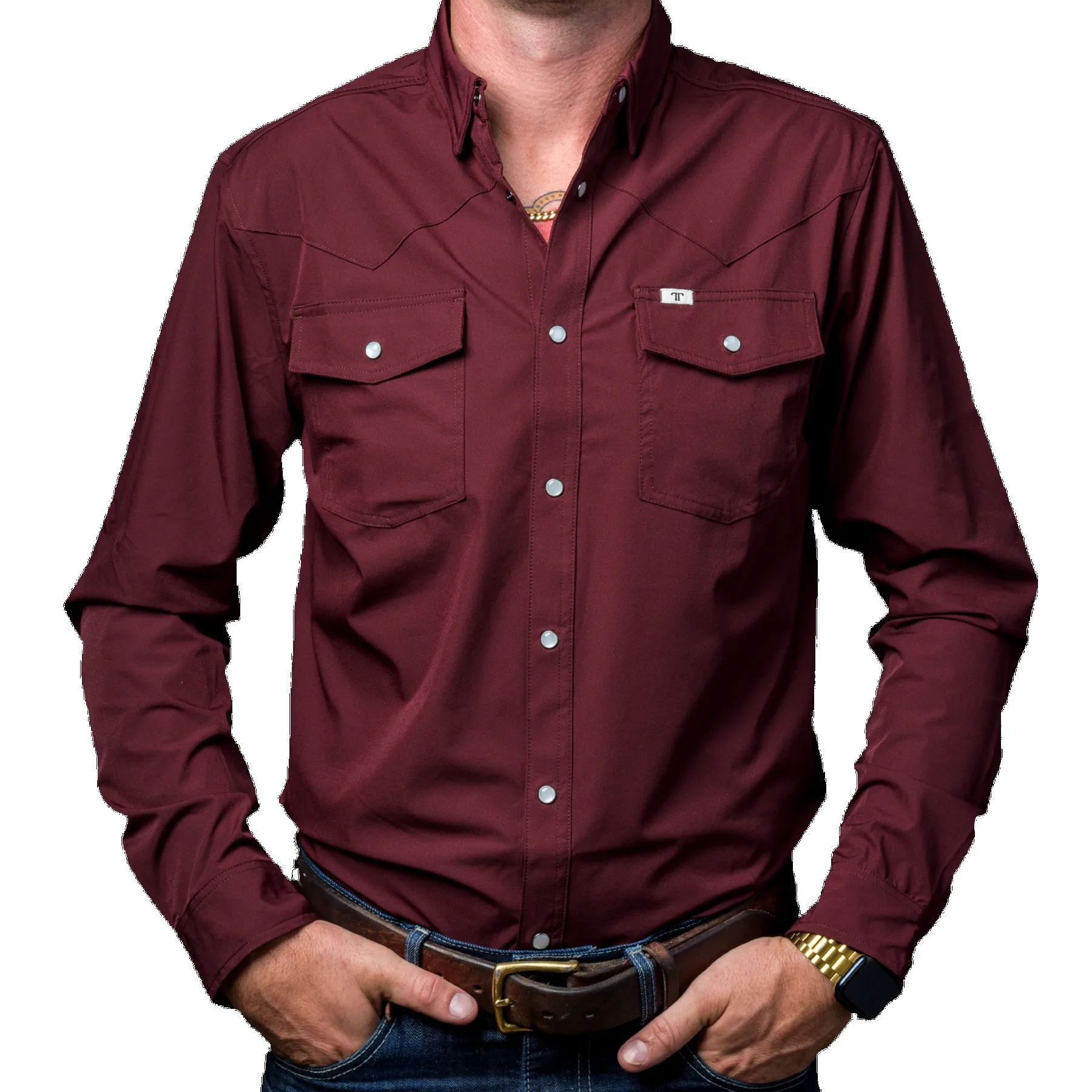 Men's Ferrell® Long Sleeve Snap Shirt view 3
