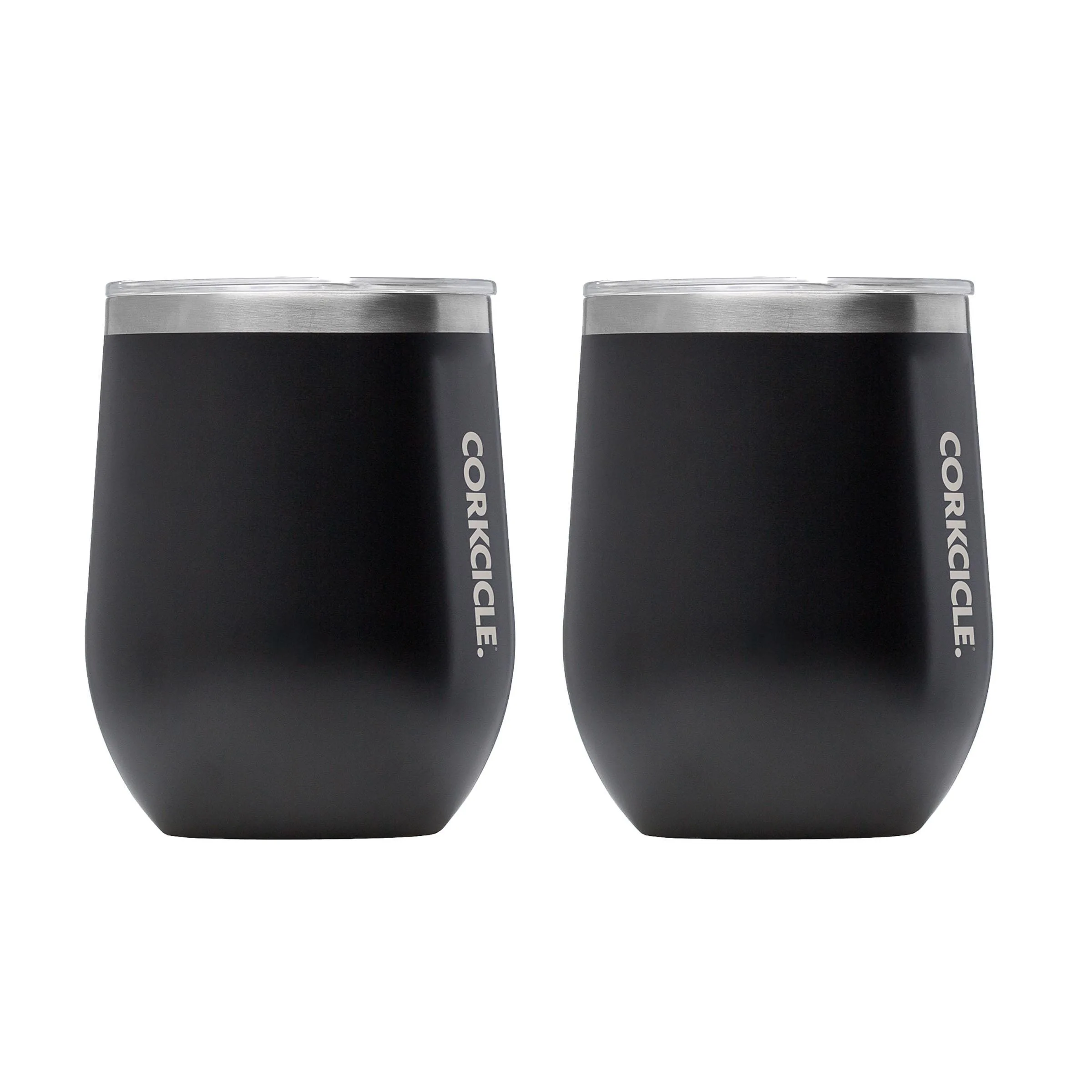 Corkcicle 12 Oz. Stemless Wine Cup - Matte Black, 2 Pack