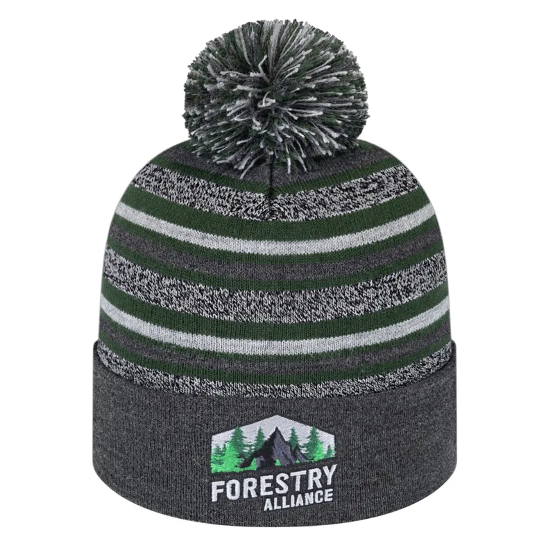 Striped Knit Cap with Cuff