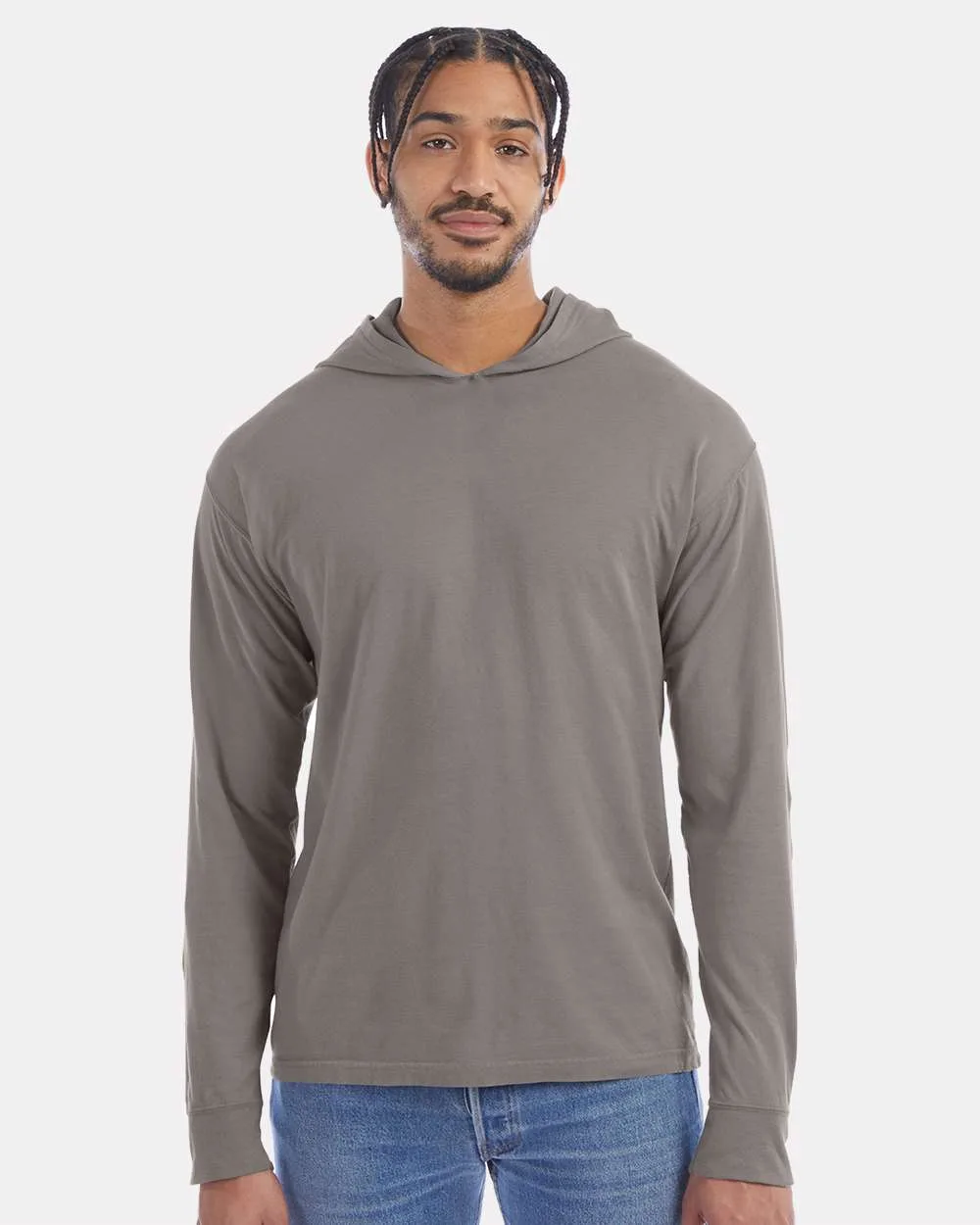 ComfortWash™ by Hanes® - Garment-Dyed Jersey Hooded Long Sleeve T-Shirt view 3