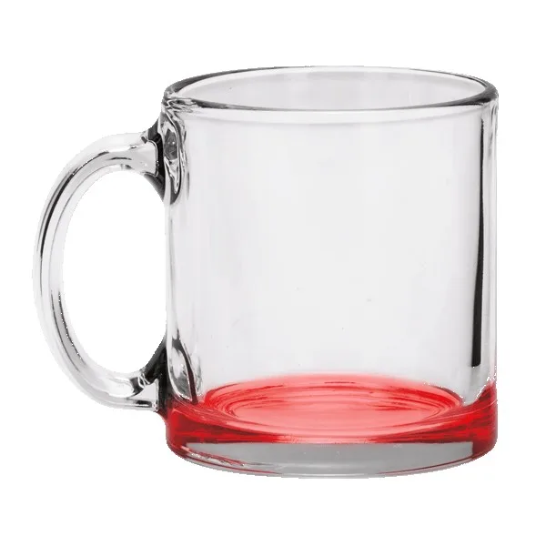 Red Eye 13 oz Libbey Clear Glass Coffee Mug with Color Bottom view 2