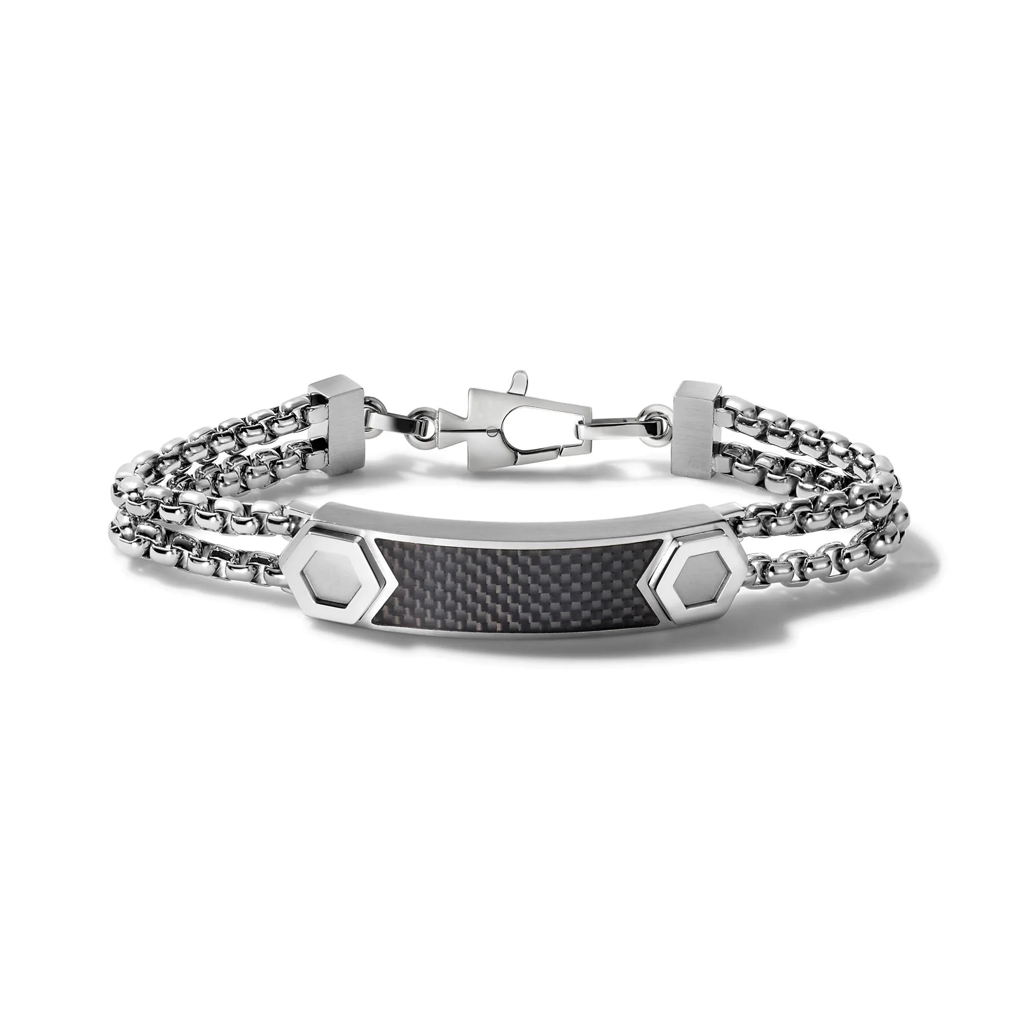 Bulova Jewelry Id Bracelet: Double Box Chain Two-Tone - Medium