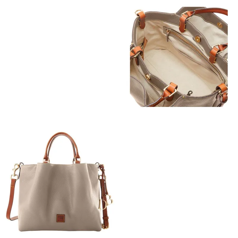 Dooney & Bourke Taupe Pebble Grain Large Barlow