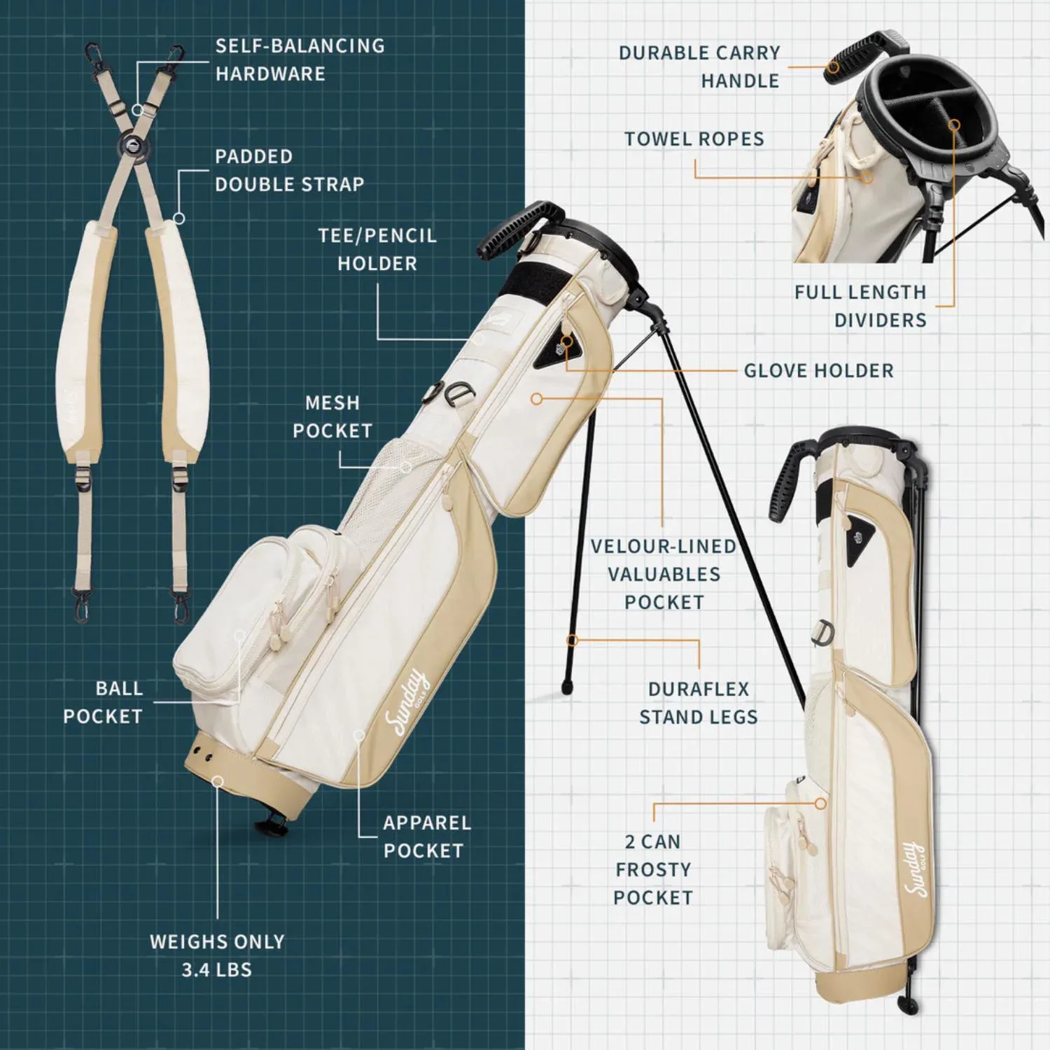 Sunday Golf® The Loma XL Golf Bag view 3