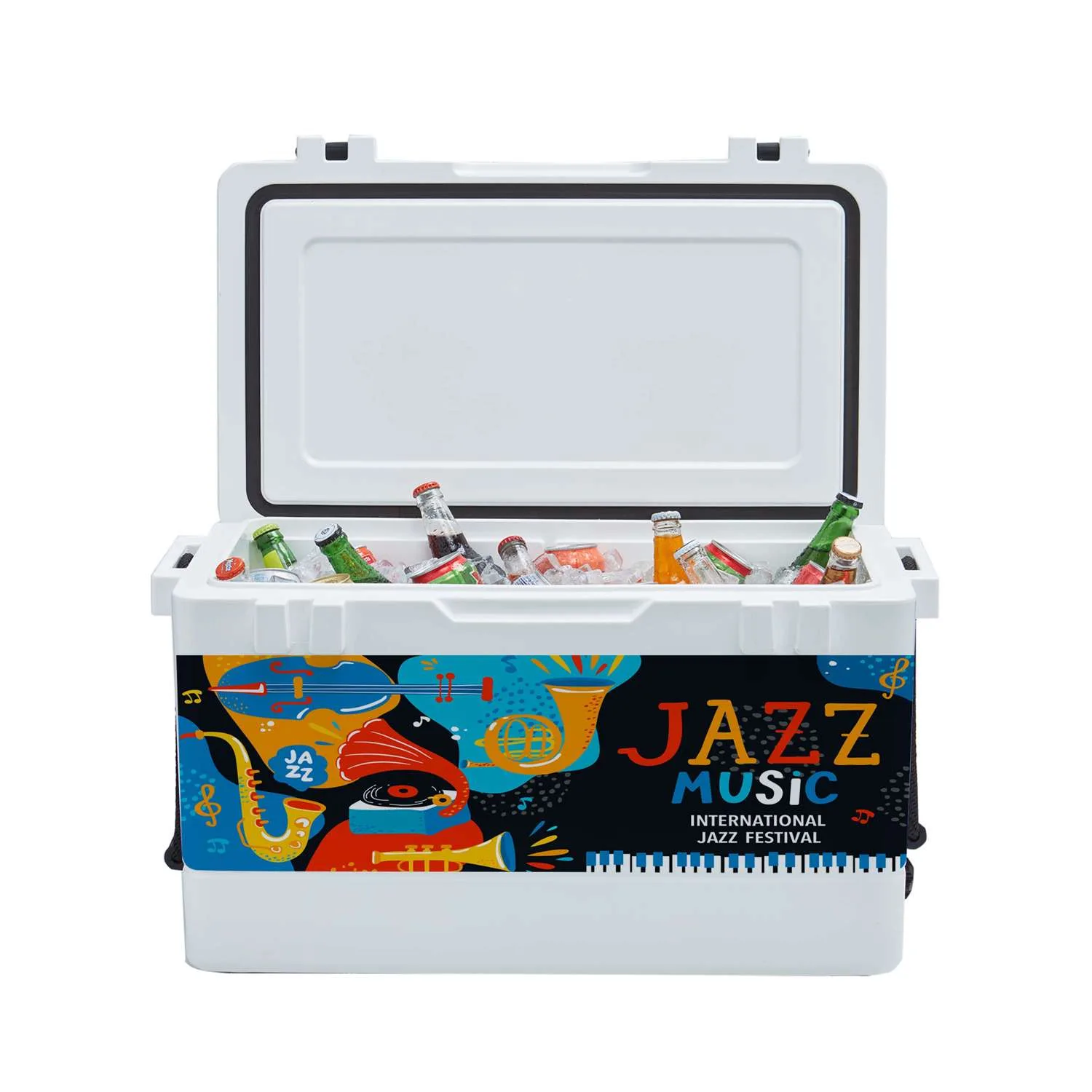54QT Rotomolded Cooler, Wrap with 1 Lid Decal view 2