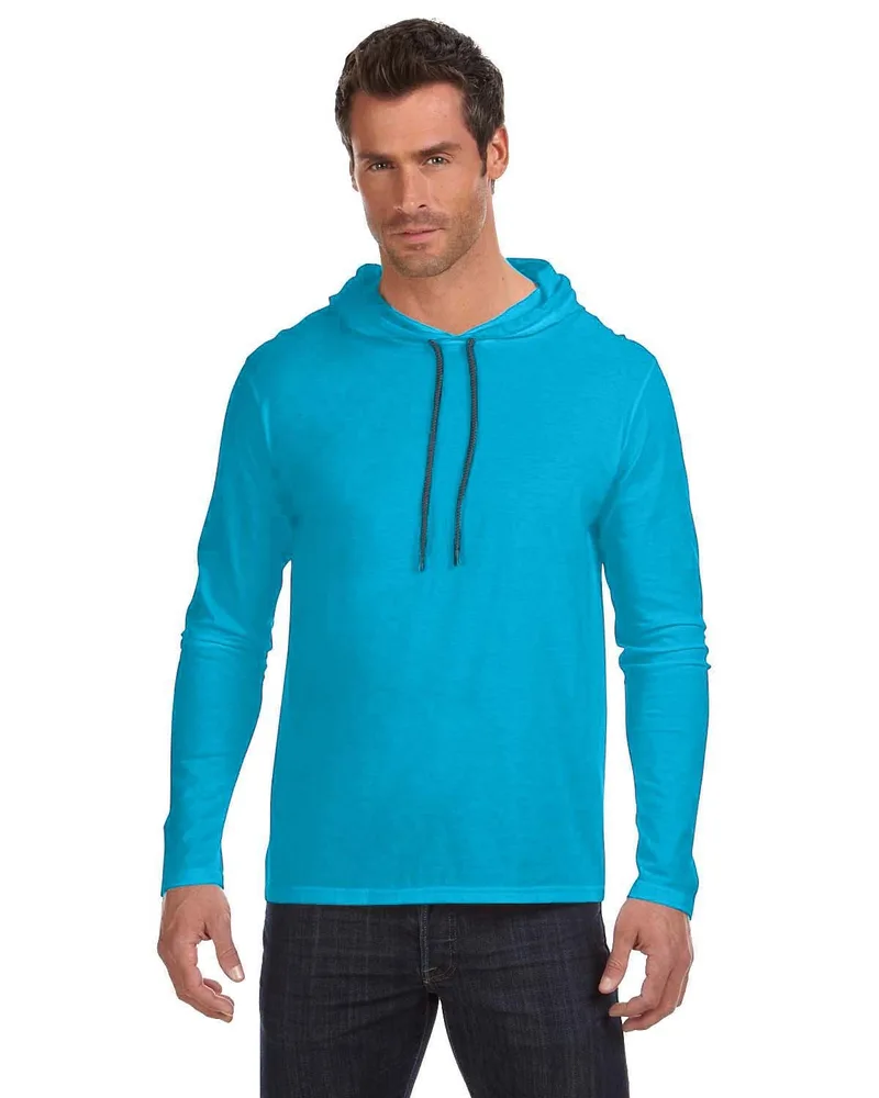 Gildan Adult Lightweight Long-Sleeve Hooded T-Shirt view 2