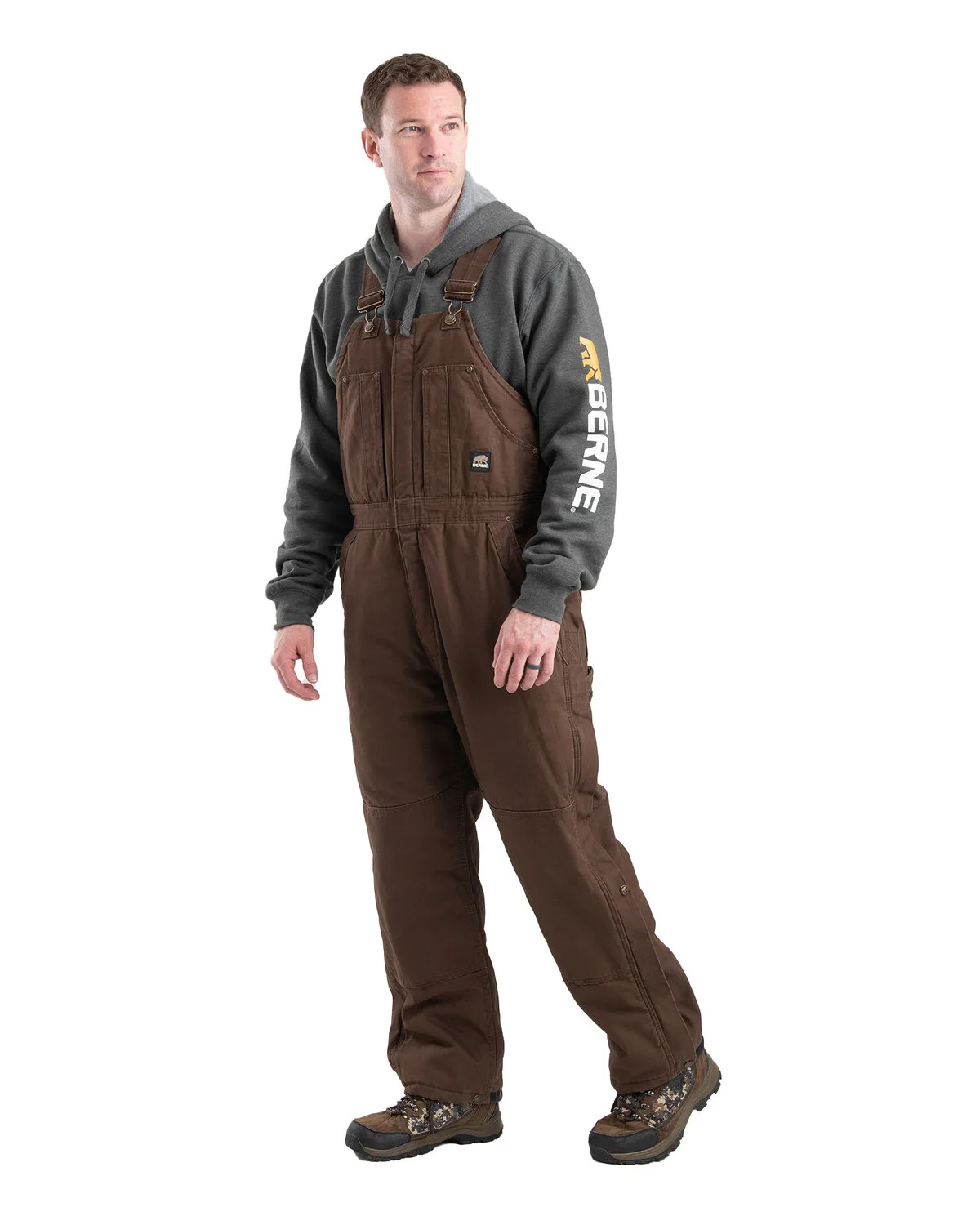 Berne Apparel Men's Heartland Insulated Washed Duck Bib Overall
