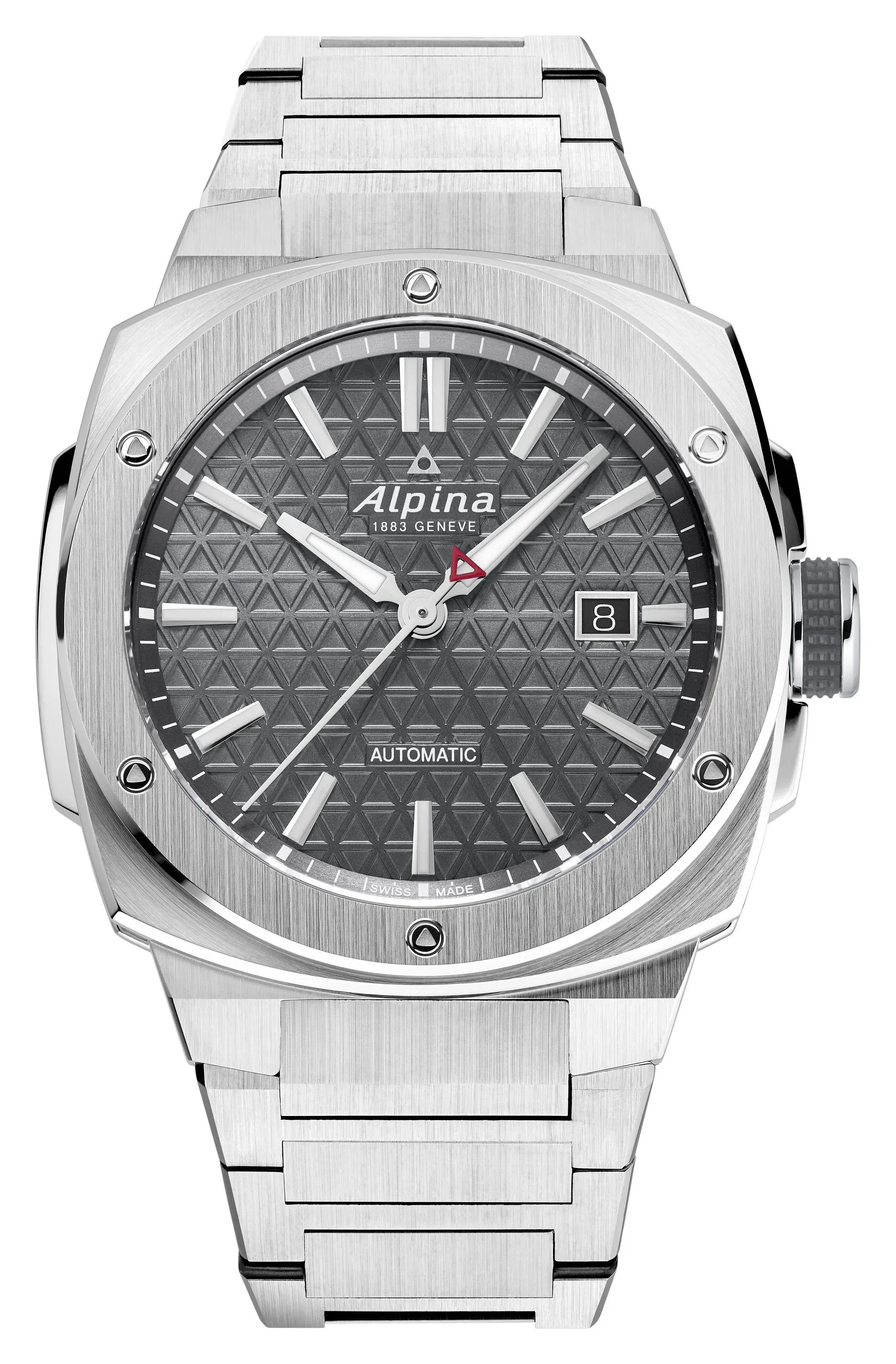 Alpina Mens Alpiner Stainless Steel Bracelet Watch Gray Dial