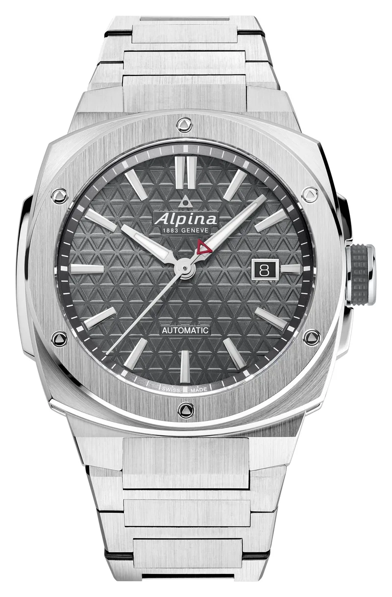 Alpina Mens Alpiner Stainless Steel Bracelet Watch Gray Dial