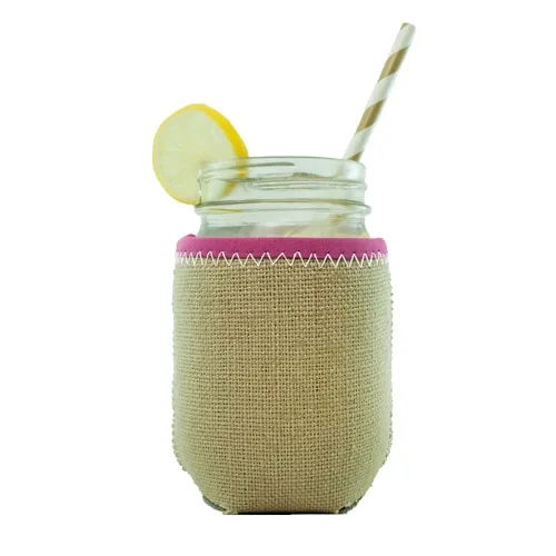 Burlap Jar Kaddy + Bias Trim view 2