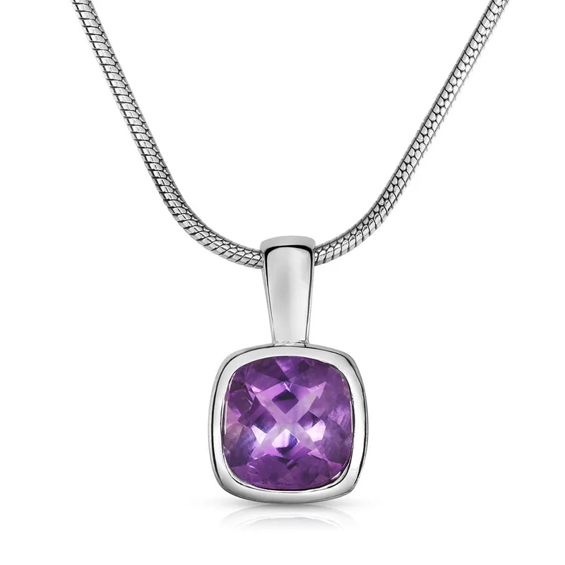 Jilco Inc Bezel Amethyst Necklace
