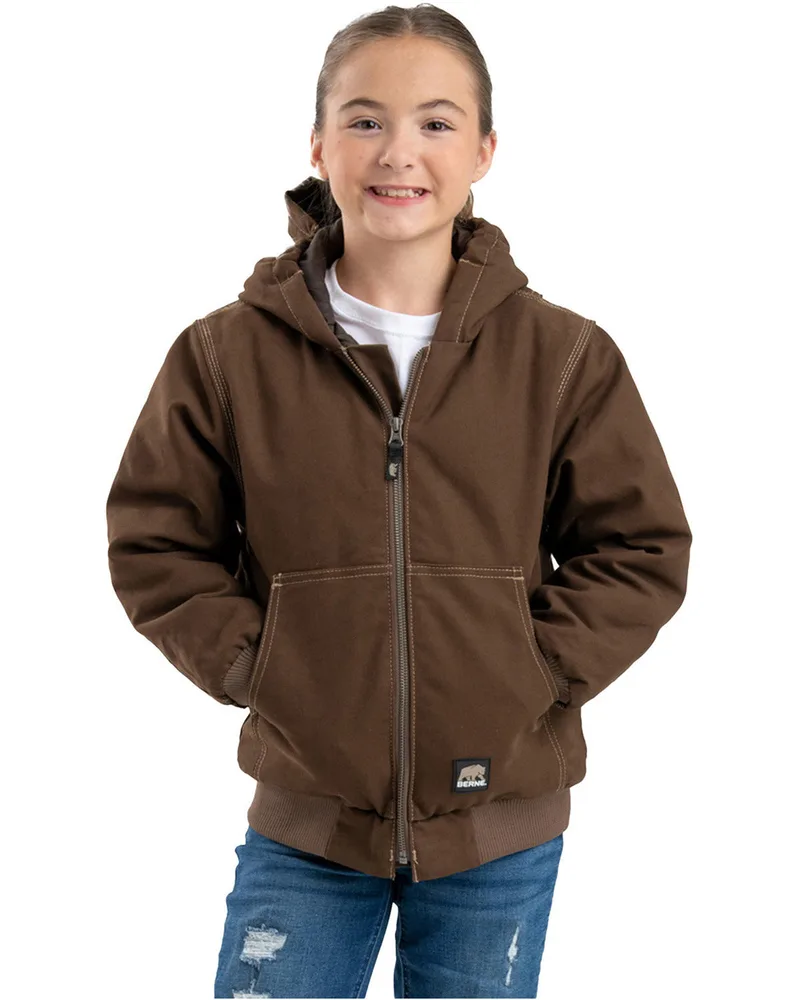 Berne Apparel Youth Highland Softstone Duck Hooded Jacket