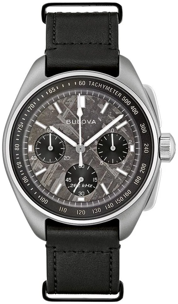 Bulova Watches Men's Archive Lunar Pilot Leather Strap Watch Gray Dial