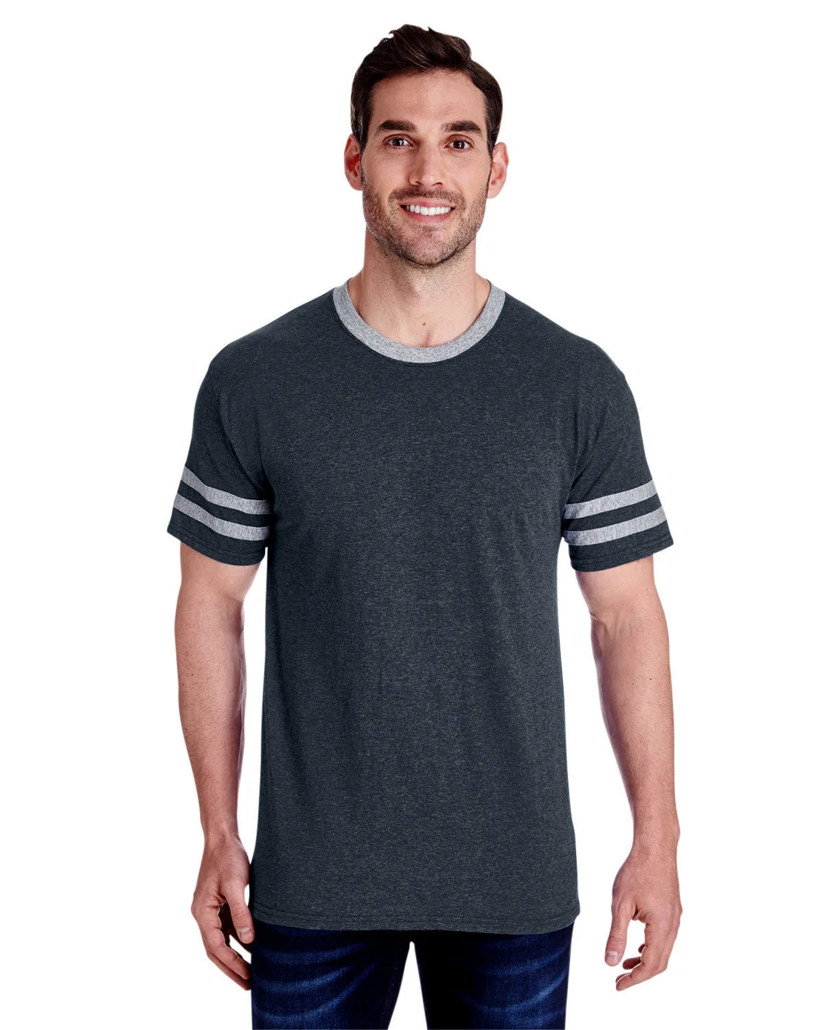 Jerzees Adult TRI-BLEND Varsity Ringer T-Shirt