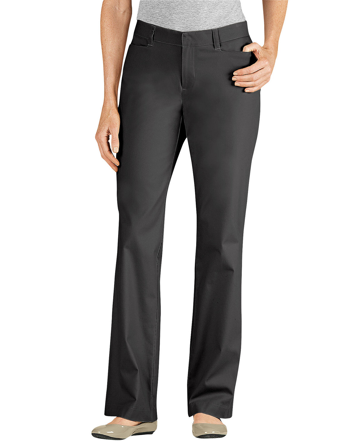 Williamson-Dickie Mfg Co Ladies' Curvy Fit Straight Leg Flat Front Pant