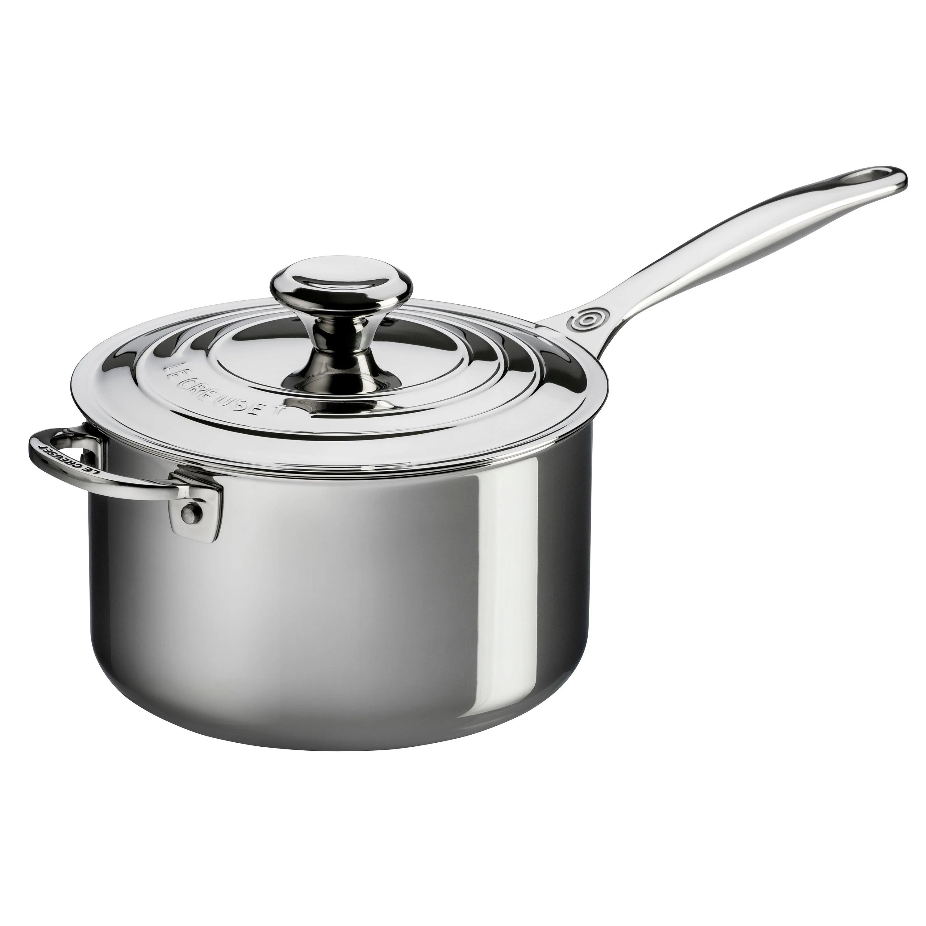 Le Creuset 4Qt Stainless Steel Saucepan W/ Lid And Helper Handle