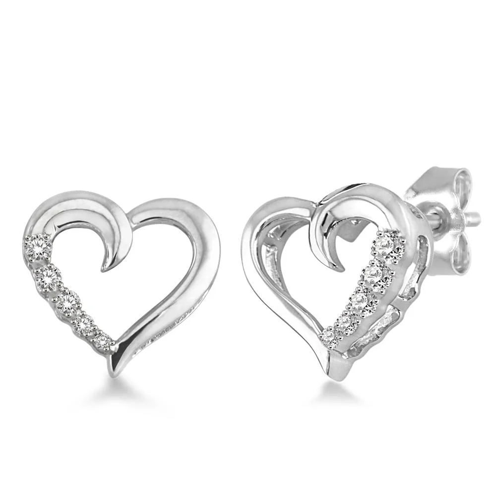 Jilco Inc Diamond Heart Earrings