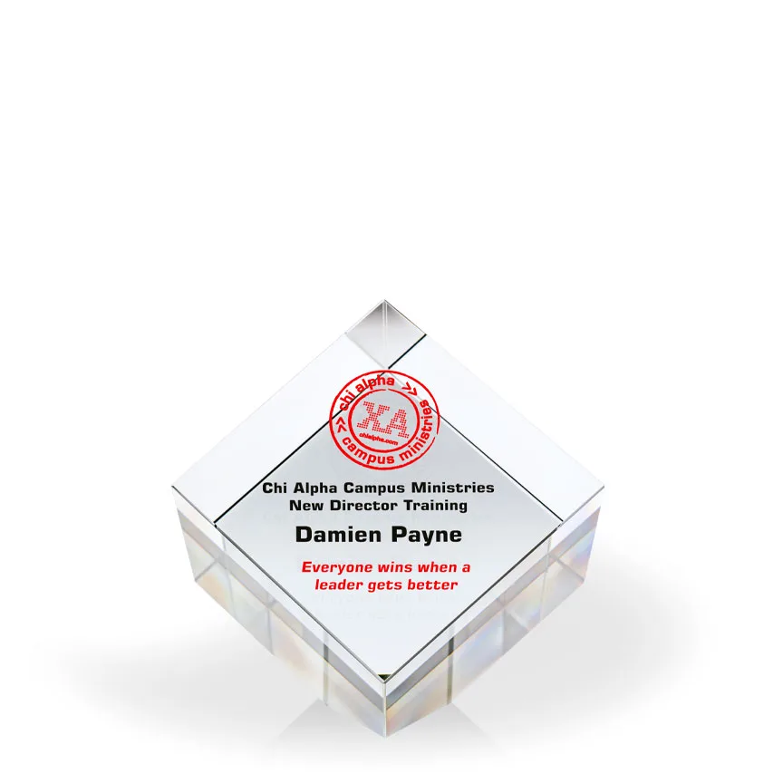 Savannah Clear Crystal Cube, Small - UV Printed