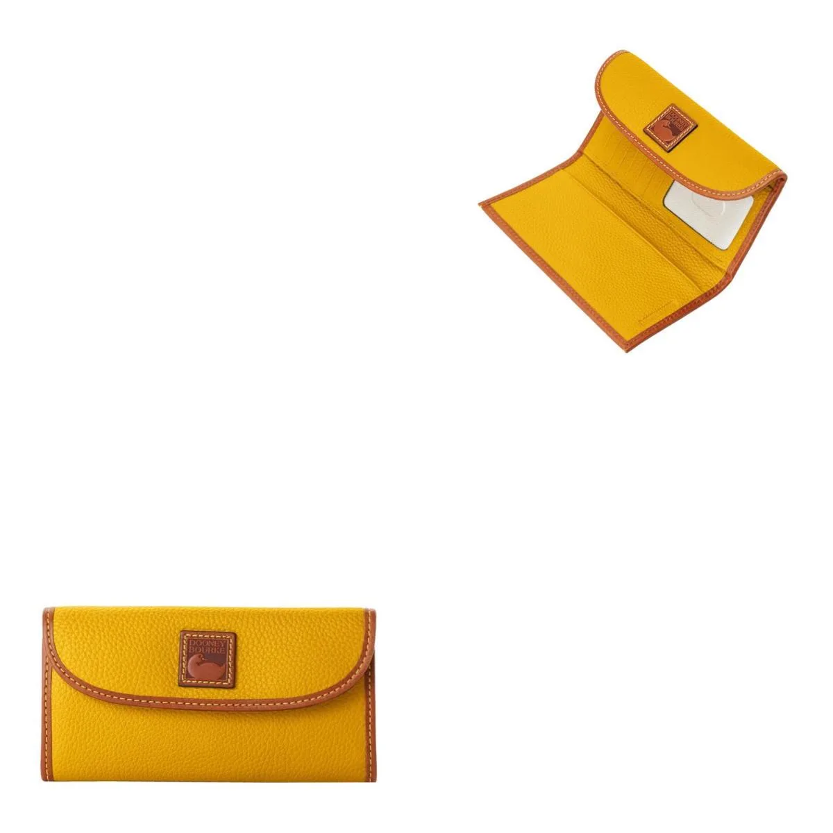 Dooney & Bourke Pebble Grain Continental Clutch - Mustard Yellow