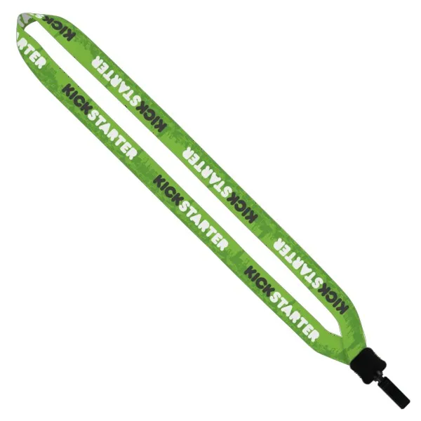 3/4" Dye-Sublimated Lanyard with Plastic Clamshell and Plastic Bulldog Clip